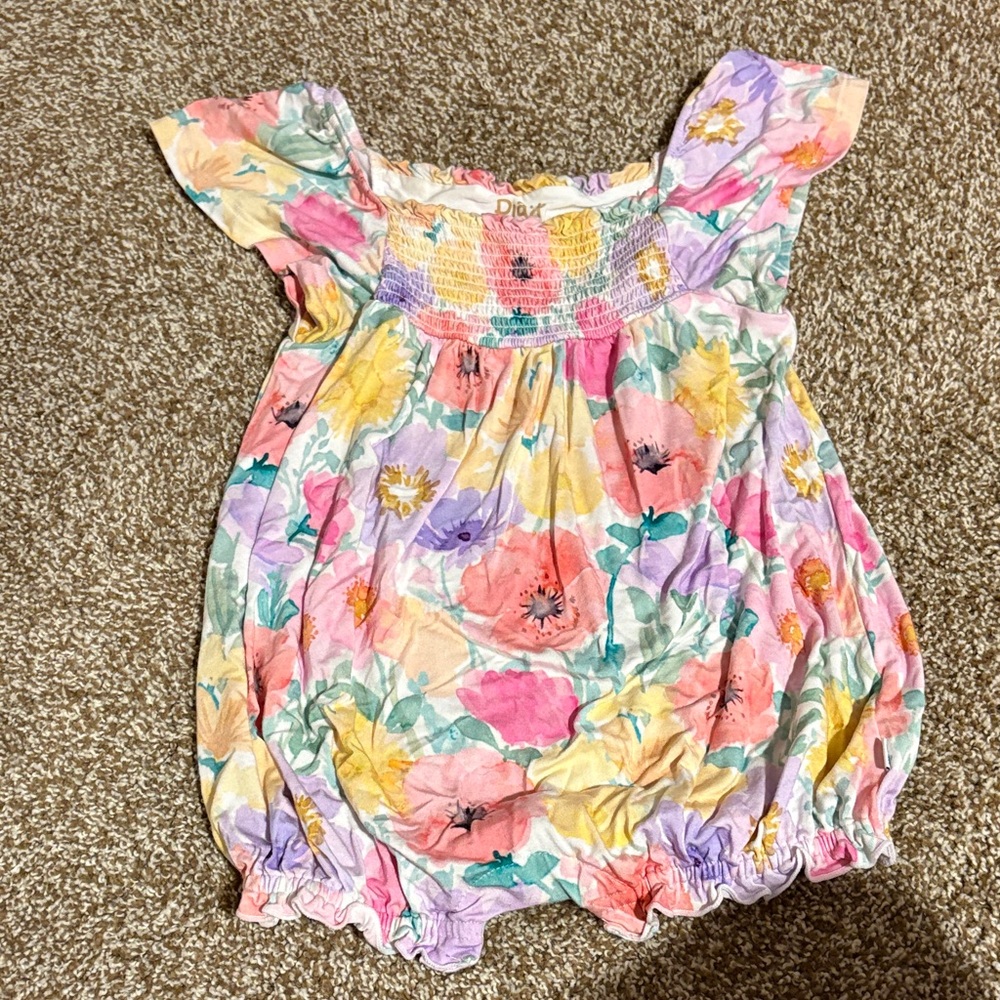 Little Sleepies Watercolor Medow Romper